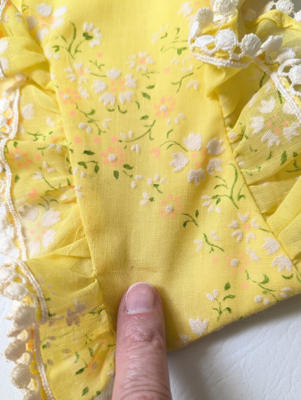 Vintage 70's Lorrie Deb Yellow Prarie Prom Maxi Ruffle Dress XS USA Union Made - Picture 15 of 17